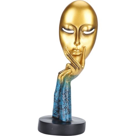 Abstract face statue, Nordic character sculpture, mask, artistic decor, cafe and office decoration (1/5)