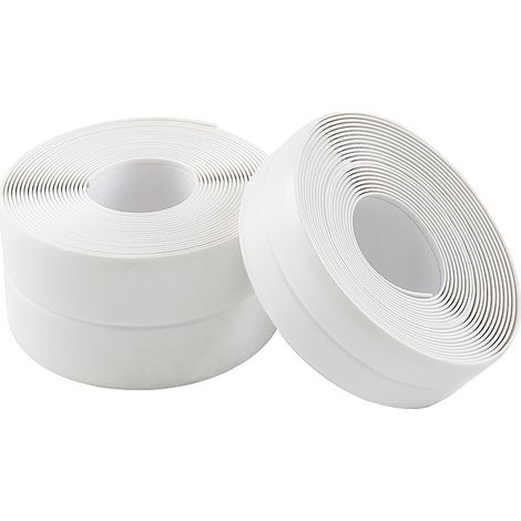 Guarnizione per bagno, striscia impermeabile autoadesiva da 3,2 m38 mm, nastro sigillante autoadesivo in PVC per vasca da bagno, bagno, cucina, bianco (1/5)