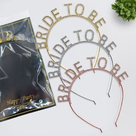 Serre-tête plastique 3 pièces pour enterrement de vie de jeune fille, accessoire cheveux pour mariage et fête, accessoire photo pour future mariée (1/5)