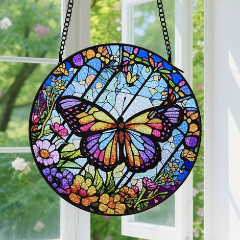 Capteur de soleil en vitrail - décoration spirituelle 20cm (1/4)