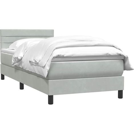 Boxspringbett mit Matratze Hellgrau 80x210 cm Samt vidaXL
