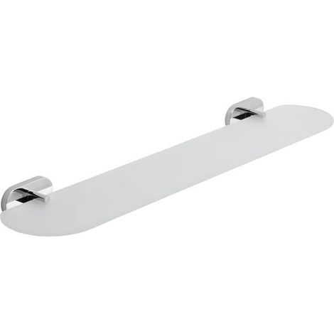 Repisa para baño 60 cm de vidrio satinado y metal montaje en pared parete mod. Louise