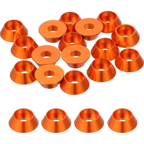 20 Pièces Rondelles à Tête Fraisée, Rondelles de Tasse M4 x 12 mm, Rondelle Fraisée, Rondelle Boulon En Aluminium Pour vis à tête, tige filetée, Accessoires Mécaniques, Orange (1/5)