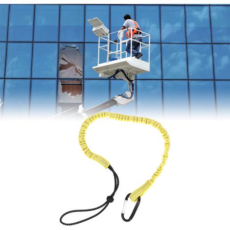 Système d'assurage polyvalent pour la sécurité en hauteur, mousqueton autobloquant, sangle en nylon résistant, sandow rétractable pour la construction et plus encore.
