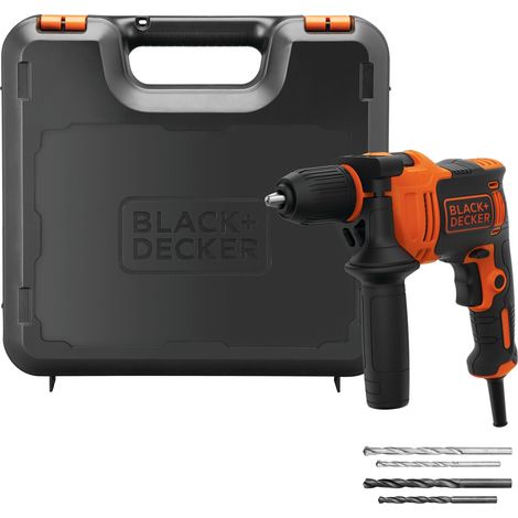 Black&Decker – Perceuse à percussion filaire 710W – Cadence de percussion 47 600 cps/min – Mandrin 13 mm sans clé – Coffret avec 4 forets inclus (1/10)