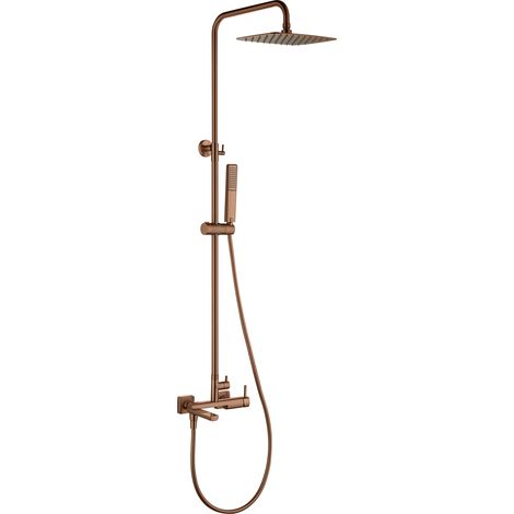 Conjunto bañera monomando Toscana oro rosa cepillado [ IMEX® ]