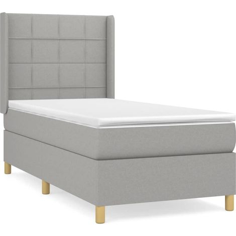 Maison Exclusive - Giroletto a Molle con Materasso Grigio Chiaro100x200 cm Tessuto