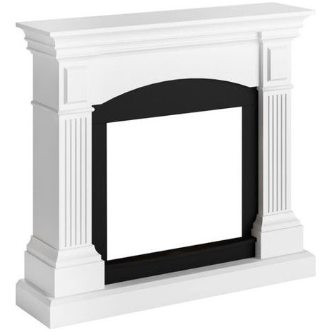Habillage de cheminée pour insert Powerflame – MDF robuste blanc pur – Design moderne et structuré – Montage facile inclus – Tagu (1/5)
