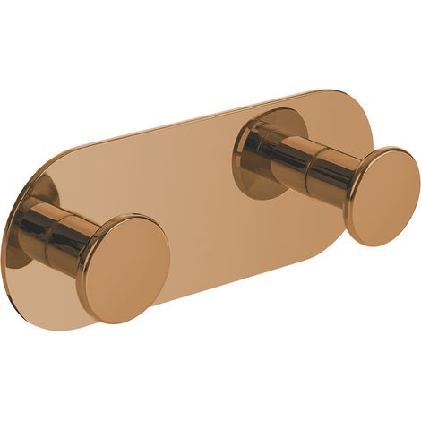 Toallero DOBLE, gancho de pared autoadhesivo, oro rosa