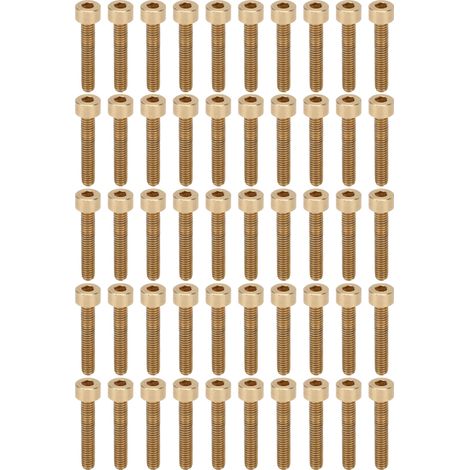 50 vis M4x22 vis hexagonales creuses en cuivre pour fixations industrielles, lot de pièces de quincaillerie (1/5)