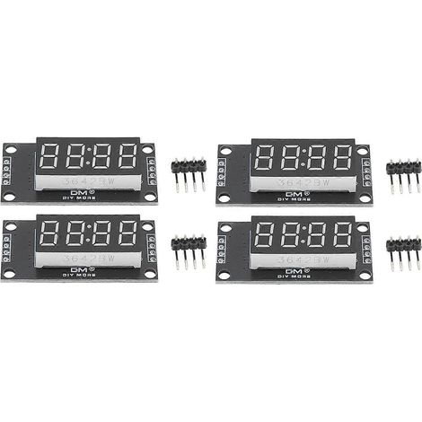 4 modules d'affichage numérique à tube LED 4 chiffres 7 segments 0,36 pouce, circuit intégré TM1637 rouge MRA110G