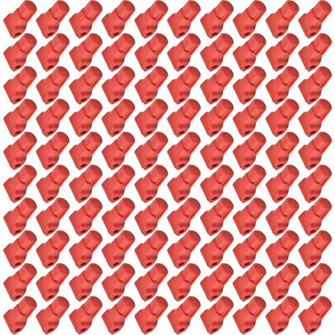 100 cadenas antivol à crochet pour téléphones portables, verrous pour articles de magasin, rouge (6 mm)