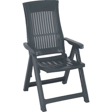 Dmora Fauteuil pliant multi-positions, Made in Italy,58 x 62 x 108 cm, couleur verte
