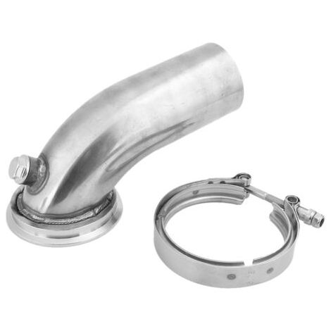 Coude D'échappement, Coude de Tuyau de Descente D'échappement Turbo en Acier Inoxydable à 90 Degrés Compatible avec Hy35 HX He351 avec Collier de Serrage à Bande en V. (1/5)
