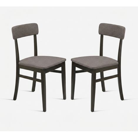 Set 2 sedie in legno imbottite da pranzo Lipsia - Grigio