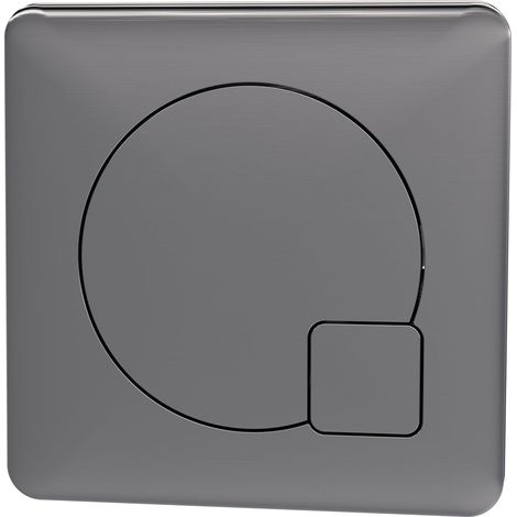 Square Dual Flush Push Button - 70mm - Brushed Pewter- Balterley