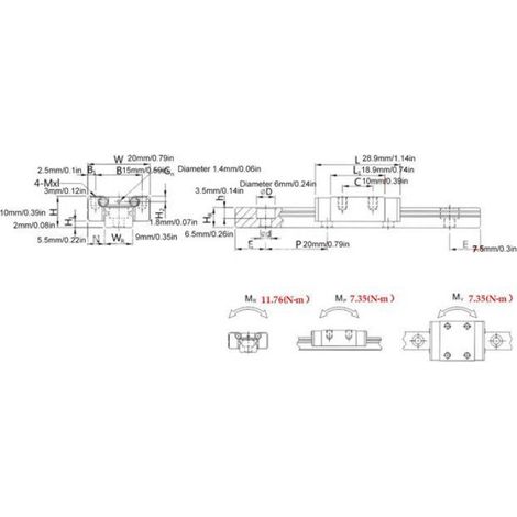 1 Rail de guidage linéaire MGN9C, Acier à roulement, Précision H, Charge 1,86 kN, Pour équipement miniaturisé (1/5)