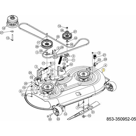 Plataforma de corte original para cortacésped autopropulsado Cub Cadet XZ2107I, número de pieza 603-05395-CY.