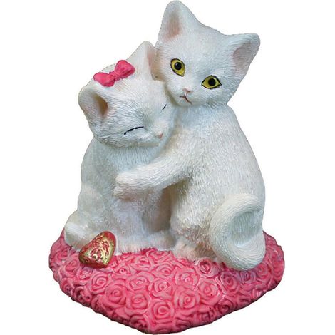 Valentinstags-Pärchen-Katzenfigur aus Kunstharz, Tischdekoration (1/5)