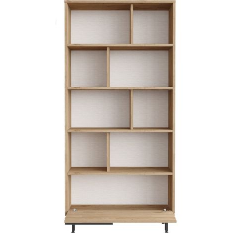 Libreria con 1 vano contenitore chiuso decorata in legno di noce L83,9 cm (1/5)