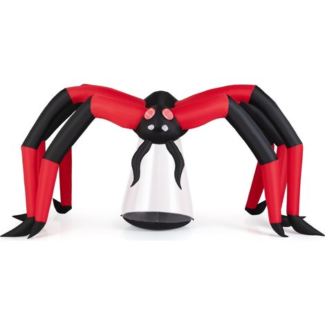 Aufblasbare Halloween-Spinne mit LED-Augen, 313 cm