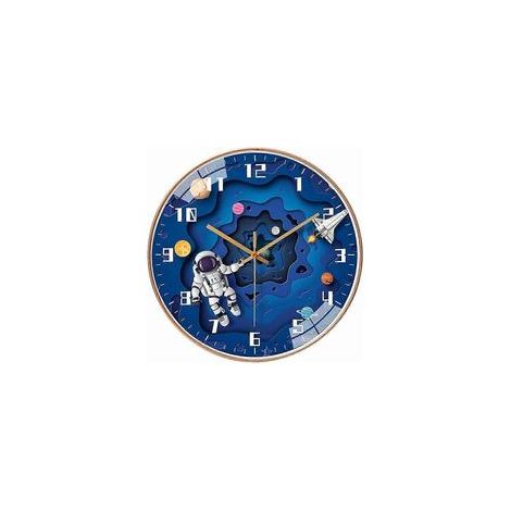 Orologio da parete per bambini, astronauta, razzo, al quarzo, a batteria - Crezuo