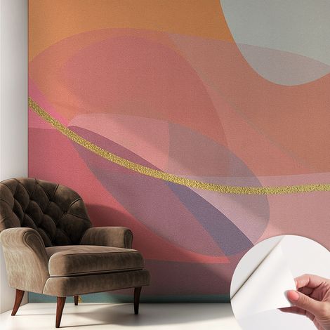 Tapete Selbstklebend - Fototapete mit Motiv - Wandtapete modern - Wandgestaltung Bunte Formen 250x250 cm (1/5)