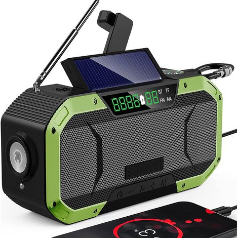 Filiyano-Radio de survie, radio d'urgence avec batterie ultra-capacité, double panneau solaire pour une efficacité inégalée, fréquence automatique (1/5)