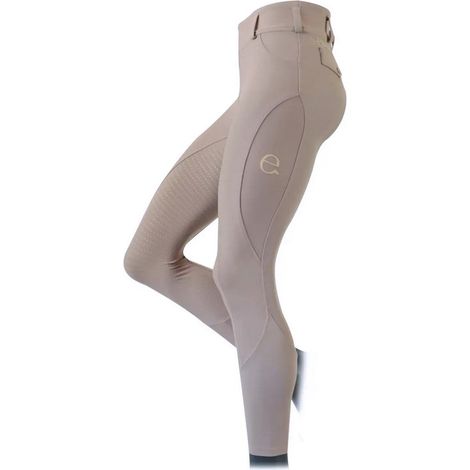 12 anni, beige: Leggings per equitazione da bambina modello Aura in tessuto tecnico full grip