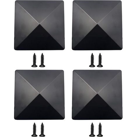 Lot de 4 capuchons de poteau de clôture de 10,2 x 10,2 cm, en plastique ABS résistant aux intempéries pour améliorer l'esthétique de la clôture (1/5)