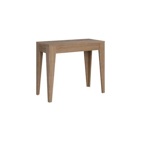 Console extensible bois de chĂŞne naturel 8 personnes 42 Ă 198cm Kanda-Support 4 pieds (1/5)