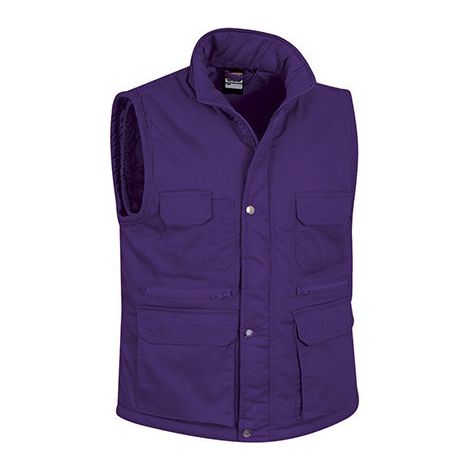 Chaleco acolchado multibolsillos VALENTO Reporter XL Violeta uva