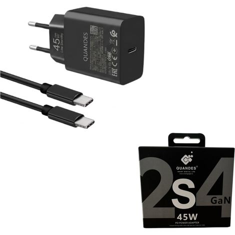 Chargeur ultra-rapide PD 45 W T4510 compatible avec Samsung S25, S24 et S24 Ultra, câble de données USB-C vers USB-C 5 A de 1,8 m inclus (1/5)