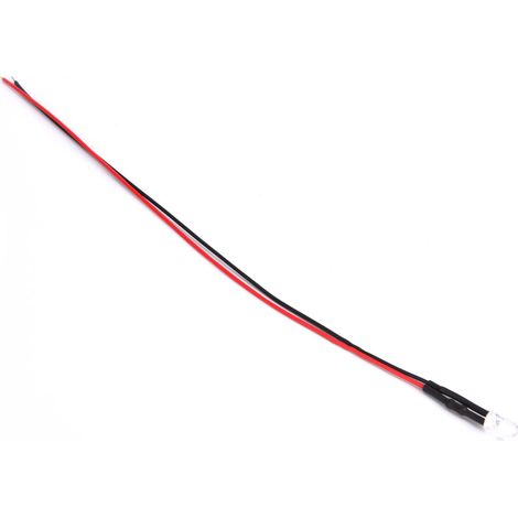LED Bleu Glace 5mm Pré-câblées 12V avec Fil de 20cm - Lot de 10 Pièces (1/5)