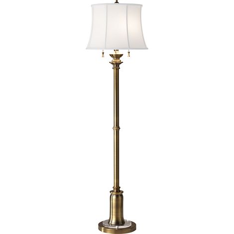 Stehlampe Stehleuchte Wohnzimmerlampe Stahl Messing H 157,5 cm 2 Flammig (1/5)
