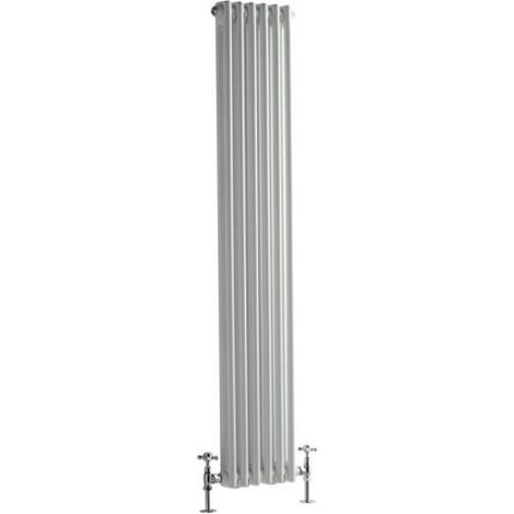 Hudson Reed Windsor - Radiateur Rétro Vertical Blanc à Colonnes 2 x 6 - 816 Watts - 150 x 29cm