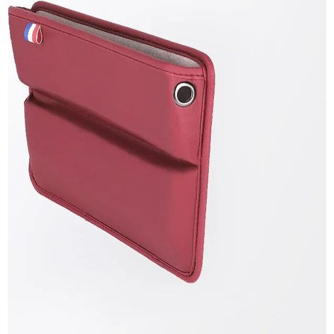 Boîte de rangement multifonction (rouge) pour siège auto, comble l'espace entre les sièges avec étui pour téléphone en cuir PU, universelle pour console centrale. (1/5)