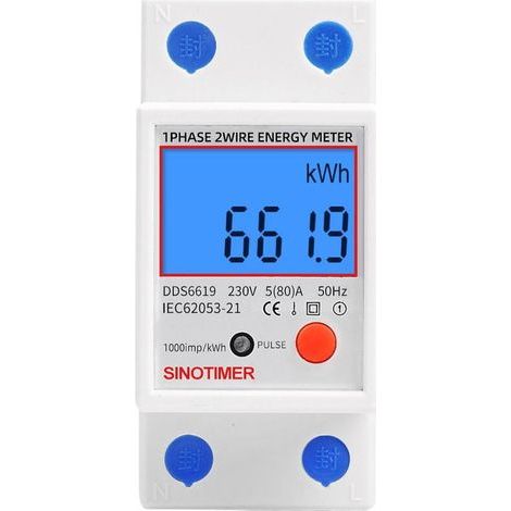 – Sous compteur électrique monophasé 45A – Certifié MID pour facturation – Affichage LCD – Installation modulaire pour tableau électrique (1/5)