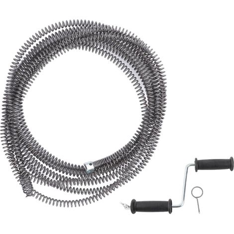 Déboucheur à ressort avec câble de 16 mm pour toilettes, plomberie, déboucheur de canalisations et d'égouts pour la maison, la cuisine et la salle de bain, 3 mètres / 9,8 pieds (1/5)