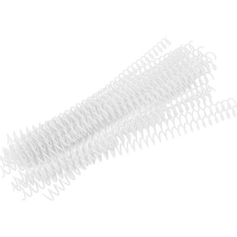 20 anneaux de reliure en plastique à ressort avec 30 trous chacun, adaptés au papier A4, 11 mm, blancs. (1/5)