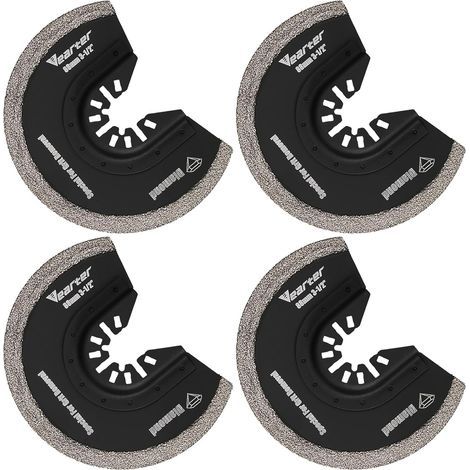 4 - Lame De Scie Oscillante - Accessoire Diamant - Coupe Carrelage Et Joint - Pour Rénovation Salle De Bain Et Sol - Gris - 8,9x6,8cm (1/5)