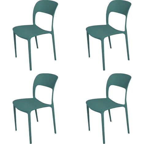 Set 4 Sedie in Polipropilene Ergonomiche Soggiorno 56x48x83 cm ottanio