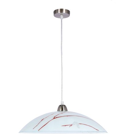 Suspension Candellux Braga Ø40 verre blanc chromé E27 (1/5)