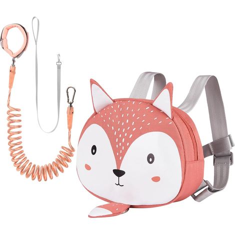 Sac à dos pour bébés animaux avec rênes de sécurité, mini sac avec corde de sécurité pour enfants, sac à dos portatif, sac à dos avec ceinture (1/5)