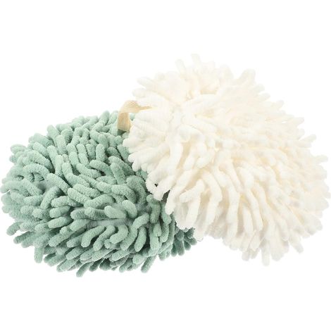 Serviettes en chenille épaisses et absorbantes , lot de 2 avec boucle suspension éponge , faciles à