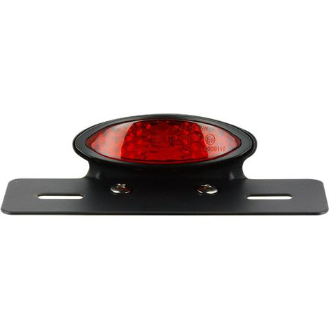 Kit Feu Arriere Ovale Led avec Cabochon Rouge et Support de Plaque