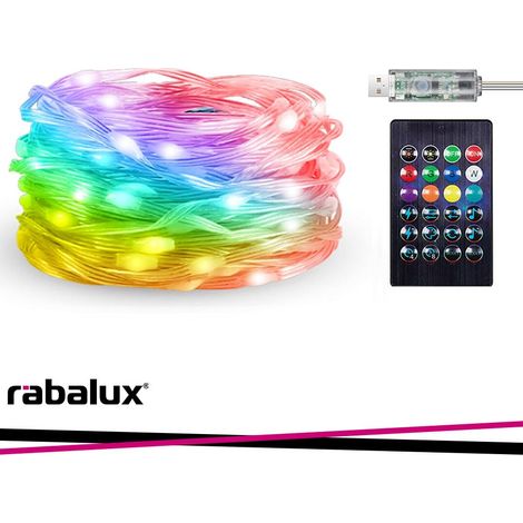 Cavo luminoso LED 10m RGB con telecomando Rabalux WiFi BT IP44 (1/3)