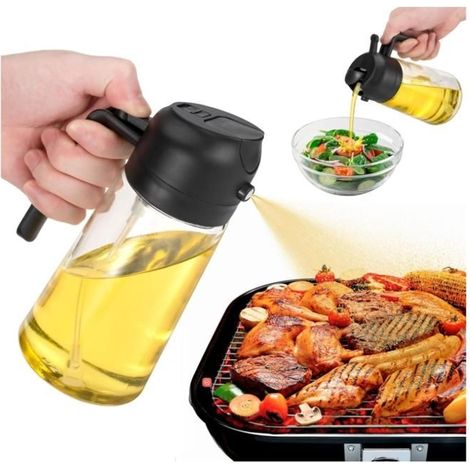 2-in-1 Küchenölsprüher, 470 ml Ölsprüher, Küchenölsprüher, kann Öl sprühen oder gießen, (schwarz) (1/5)