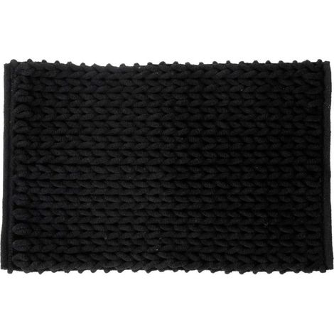 Tapis Salle de Bain "Tissé Épais" 50x75cm Noir Khôl (1/3)