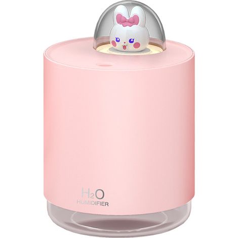 1 Humidificateur USB, design lapin, lumière 7 couleurs, mode continu, pour chambre, bureau, voiture (1/5)